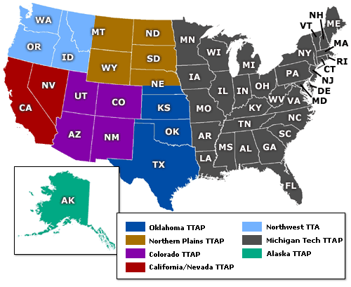 Map of the TTAP Centers